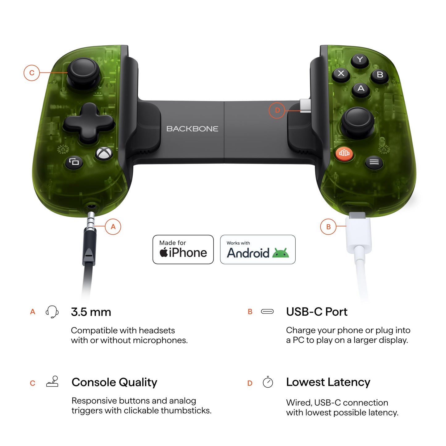 Backbone One Mobile Gaming Controller Xbox Edition - USB-C Phone Controller for iPhone 15/16/17 & Android, Play with Xbox Game Pass Ultimate (1-Month