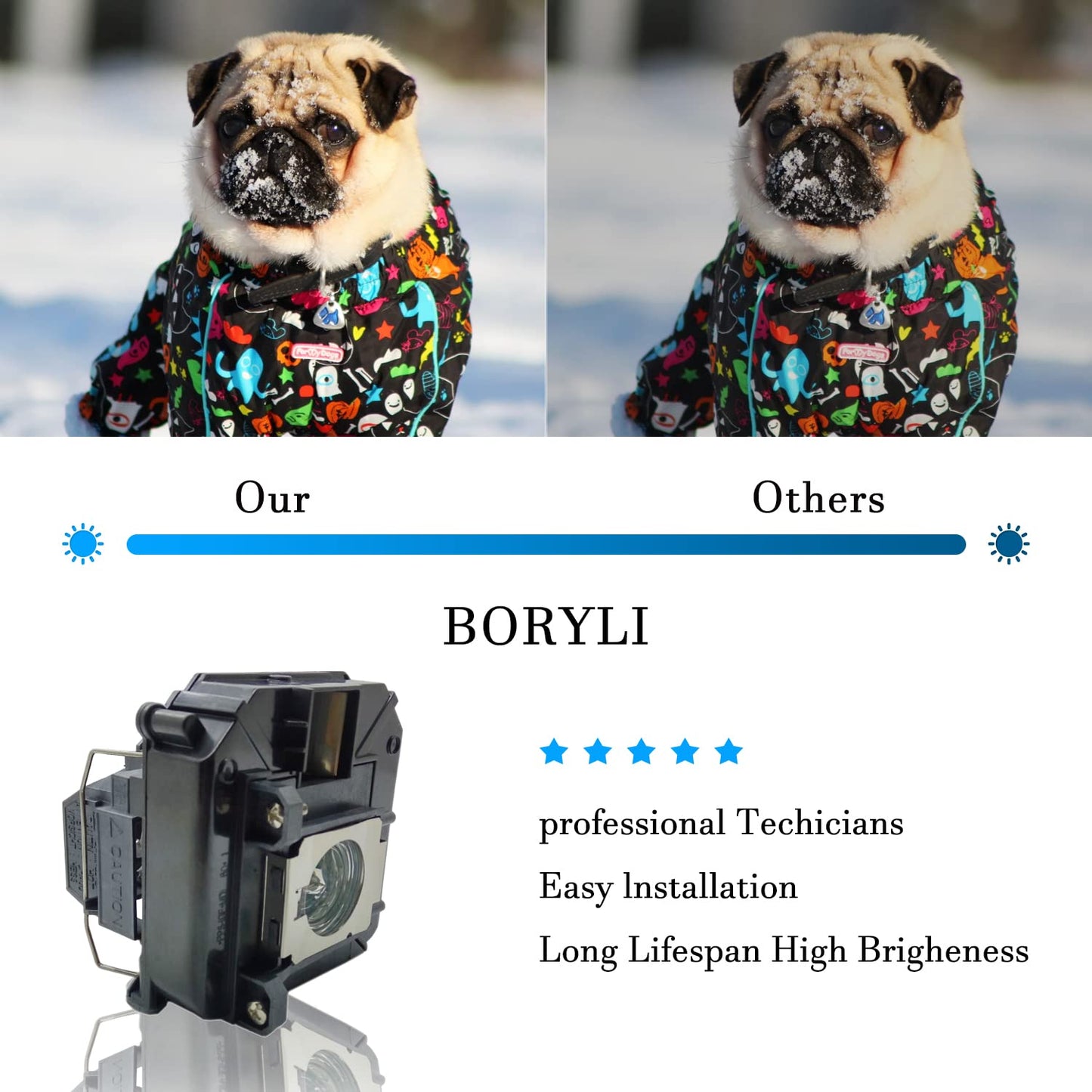 BORYLI Projector LAMP (ELP68) PowerLite 3020 Home Cinema 3010 3010E 3020E EH- TW5810C TW5900 TW5910 TW5910W TW6000 TW6000W TW6100