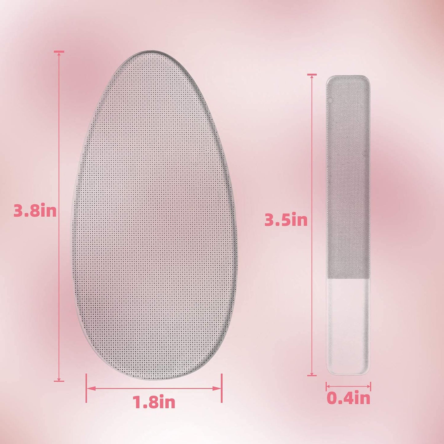 RedFlow Glass Nail File & Buffer Set – 2 Nano Glass Nail Files + 1 Foot File, Professional Manicure Set for Natural Nails & Callus Removal