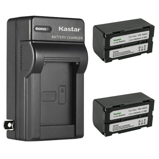Kastar 2-Pack Battery and AC Wall Charger Replacement for Proscan CC566, CC577, CCHIT555, CCHIT566, CCHIT577, PRO 598, PRO 698H, PRO 898LC, PRO 898LH