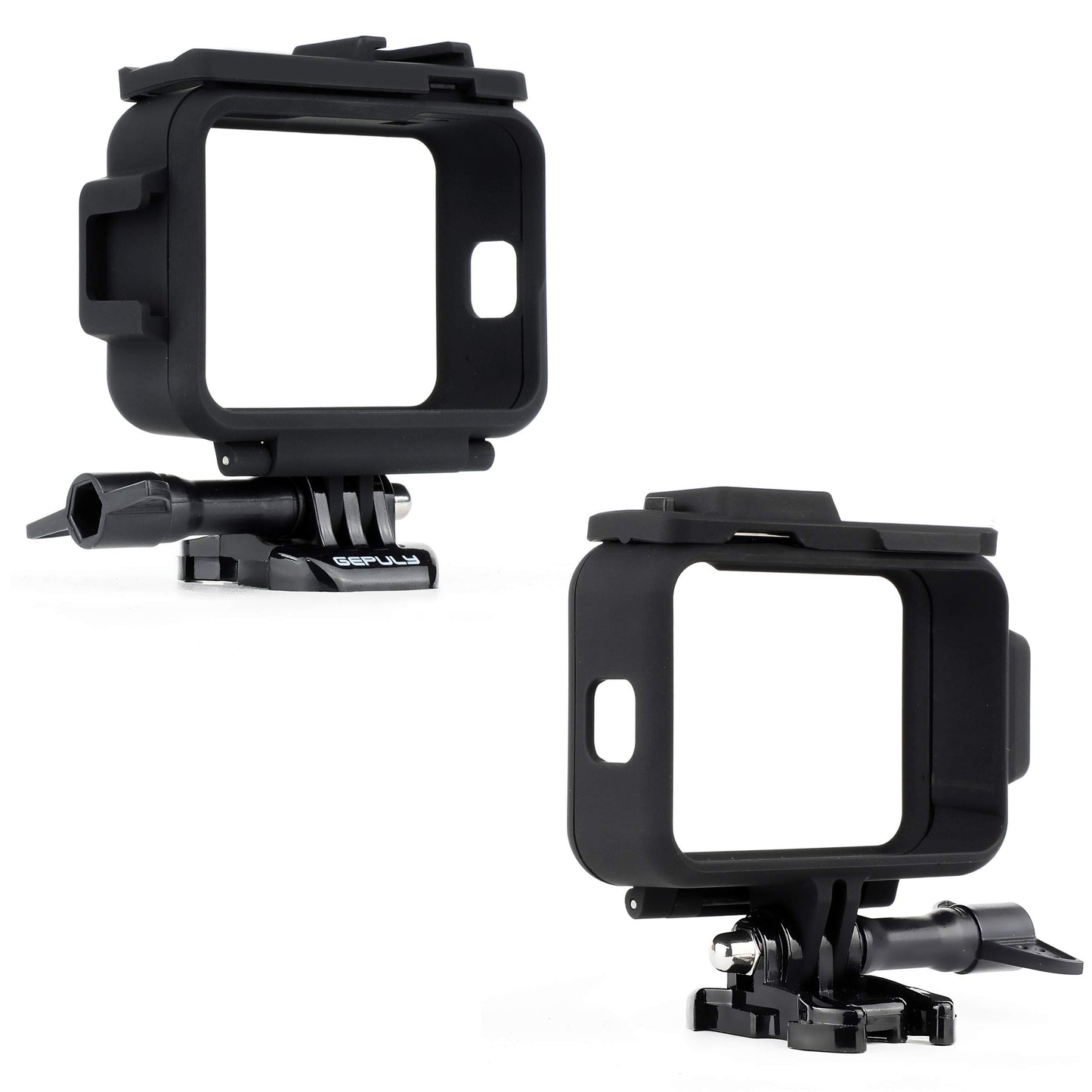 GEPULY Frame Mount Housing Protective Case for GoPro Hero 9 10 11 12 13 Black, Built-in Dual Cold Shoe Slot, Vlog Cage Case, Quick Release Buckle