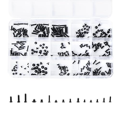 QTEATAK 300Pcs Black Laptop Notebook Computer Replacement Screws Kit for Lenovo Toshiba Gateway Samsung HP IBM Dell Sony Acer Asus SSD Hard Disk SATA