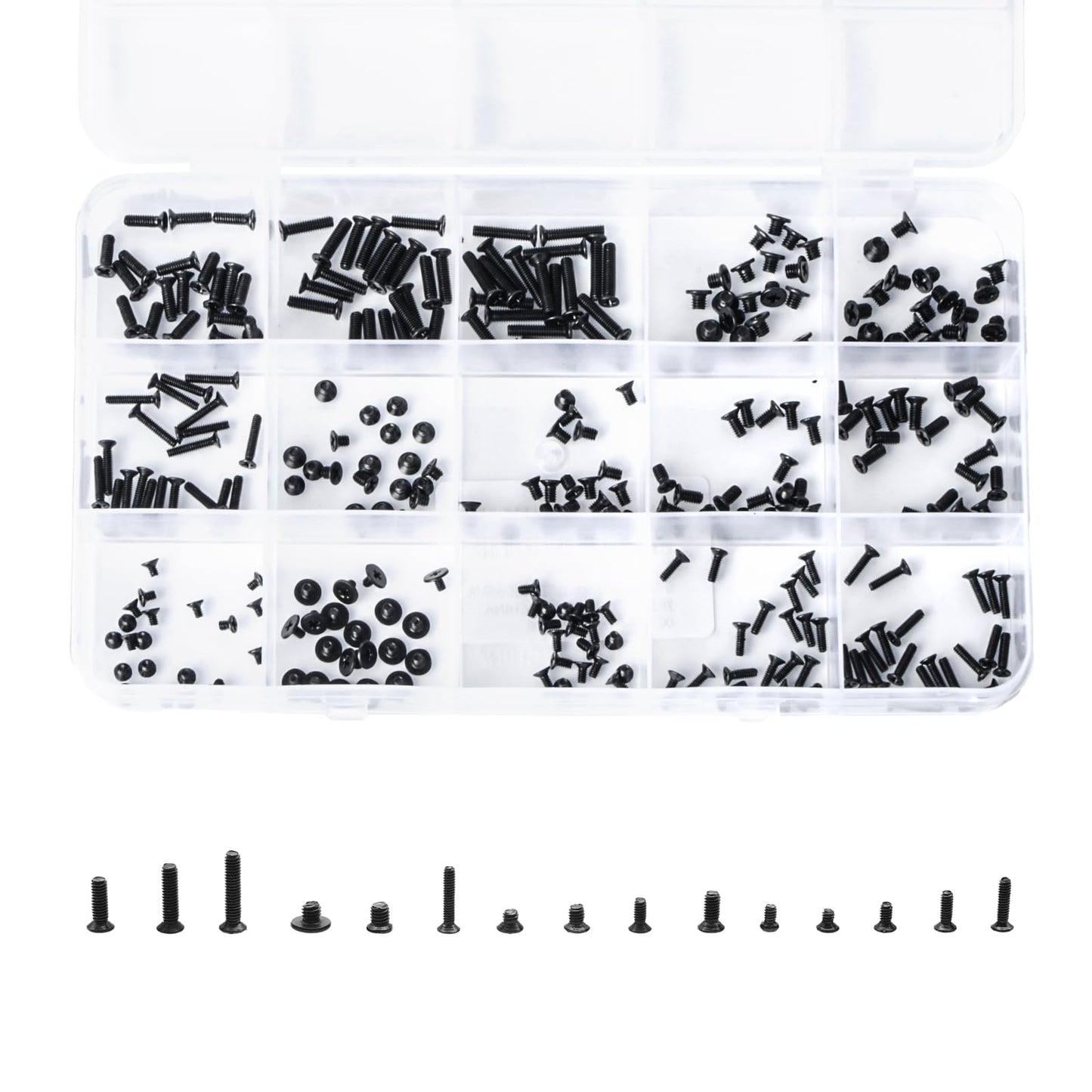 QTEATAK 300Pcs Black Laptop Notebook Computer Replacement Screws Kit for Lenovo Toshiba Gateway Samsung HP IBM Dell Sony Acer Asus SSD Hard Disk SATA