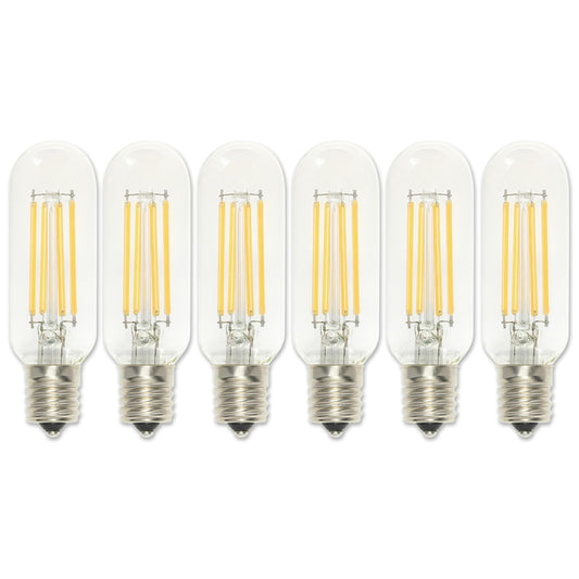 Westinghouse Lighting 5336020 5 Watt (60 Watt Equivalent) T8 Dimmable Clear Filament LED Light Bulb, Intermediate Base, 6 Pack