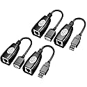 USB Over Cat6?SNLLMZI USB RJ45 Extender Over Cat5/Cat5e/Cat6/Cat7/Cat8 Cable Extension Cable Connector Adapter - 2 Pairs