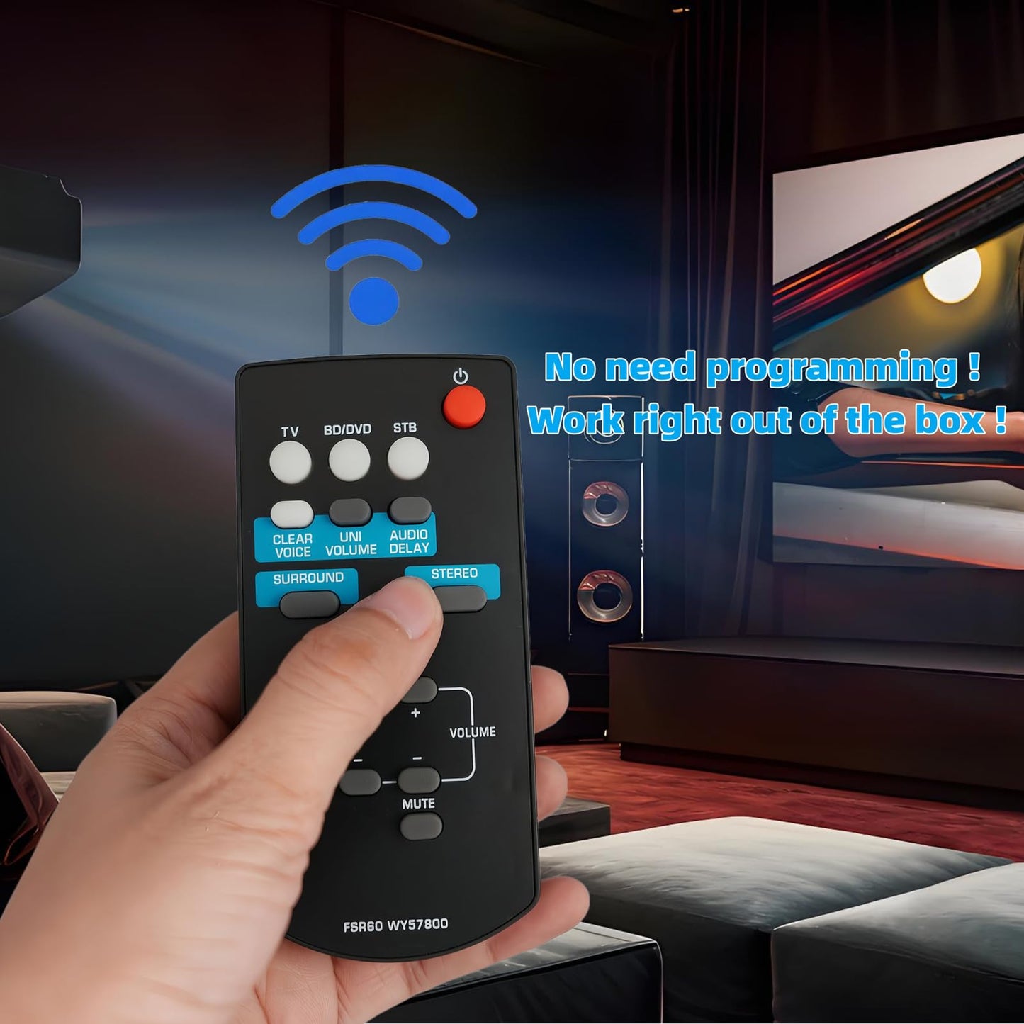 FSR60 WY57800 Replace Remote Control Compatible for Yamaha Soundbar FSR62 YAS-101 YAS-CU201 YAS101 ATS1010 YAS-101BL ATS-201 Sound Bar