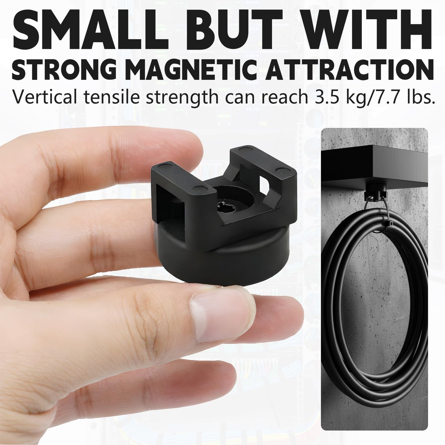 24pcs 22mm Magnetic Zip Tie Mount, Multi-Functional Cable Holder, Suitable for Industrial Cable Management and Home Cable Organizing. 24 Mounts