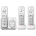 Panasonic Cordless Phone with Answering Machine, Link2Cell Bluetooth Home Phones, Voice Assistant and Advanced Call Blocking, Expandable System with 3