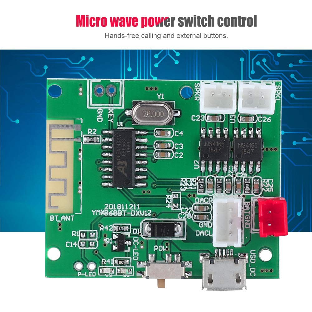 Bluetooth Amplifier Board AUX Audio Input Power Amplifier Board 3.7V to 5V 2*5W