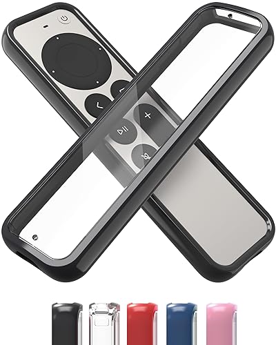 TotalMount Air Rim Case for Apple TV Remotes - Slim, Hybrid Black Perimeter Cover & Clear Back Remote Case with Ultimate Drop Protection