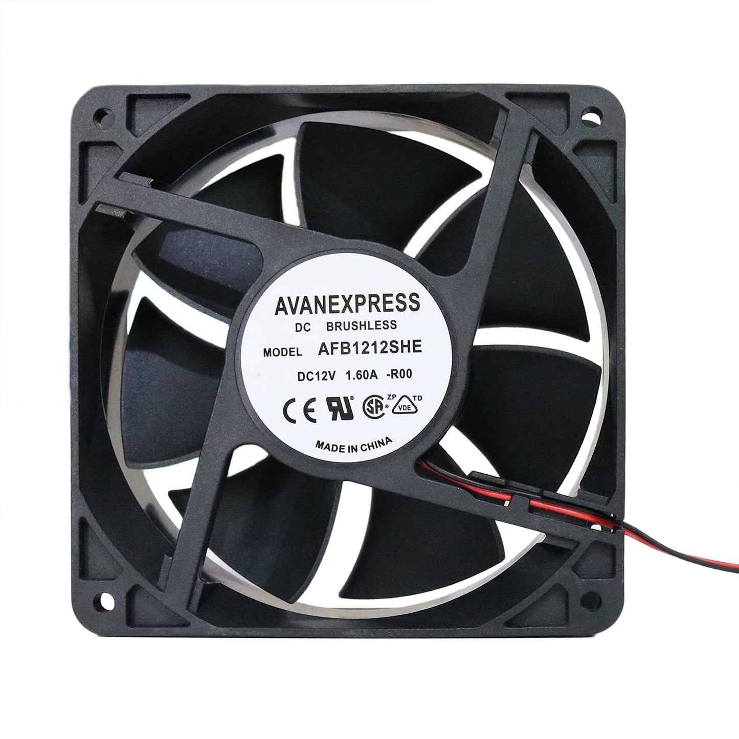 Twinklebay 120 x 38mm Cooling Fan, Replacement for AFB1212SHE High CFM 12038 Cooling Fan, 120 x 120 x 38mm with 2 Pins 2 Wires Connector (12V DC)