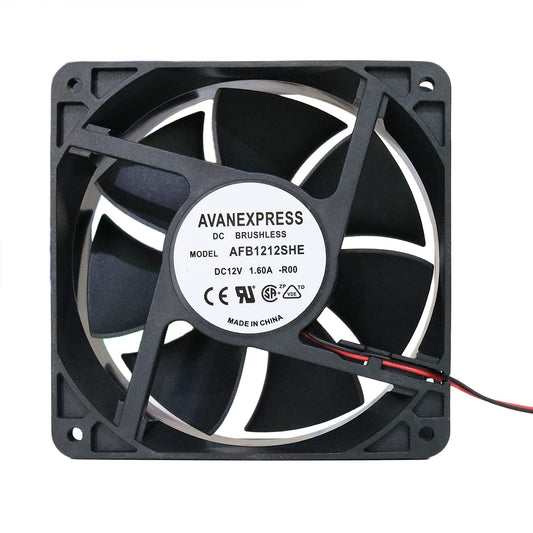 Twinklebay 120 x 38mm Cooling Fan, Replacement for AFB1212SHE High CFM 12038 Cooling Fan, 120 x 120 x 38mm with 2 Pins 2 Wires Connector (12V DC)