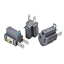 Cable Matters [UL Listed] 3-Pack 2 Prong to 3 Prong Outlet Adapter in Gray, (3Prong to 2Prong Plug Adapter) - Allows a 2Prong Outlet to Accept 3Prong