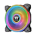 Thermaltake Riing Quad 120mm 16.8 Million RGB (Alexa, Razer Chroma sync-able), 4 Light Rings 54 Addressable LED, 9 Blades Hydraulic Bearing Case/Rad