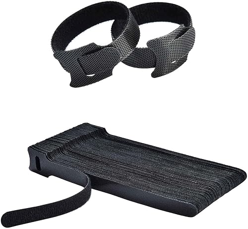 JBWKWELM 50PC Cable Ties Reusable - Cable Straps Multi-Purpose Tie Wraps Fastening Straps Used for Headphones Phones 1
