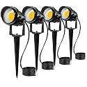 SUNVIE 12W LED Landscape Lighting Low Voltage (AC/DC 12V) Waterproof Garden Pathway Lights Super Warm White (900LM) Walls Trees Flags Outdoor