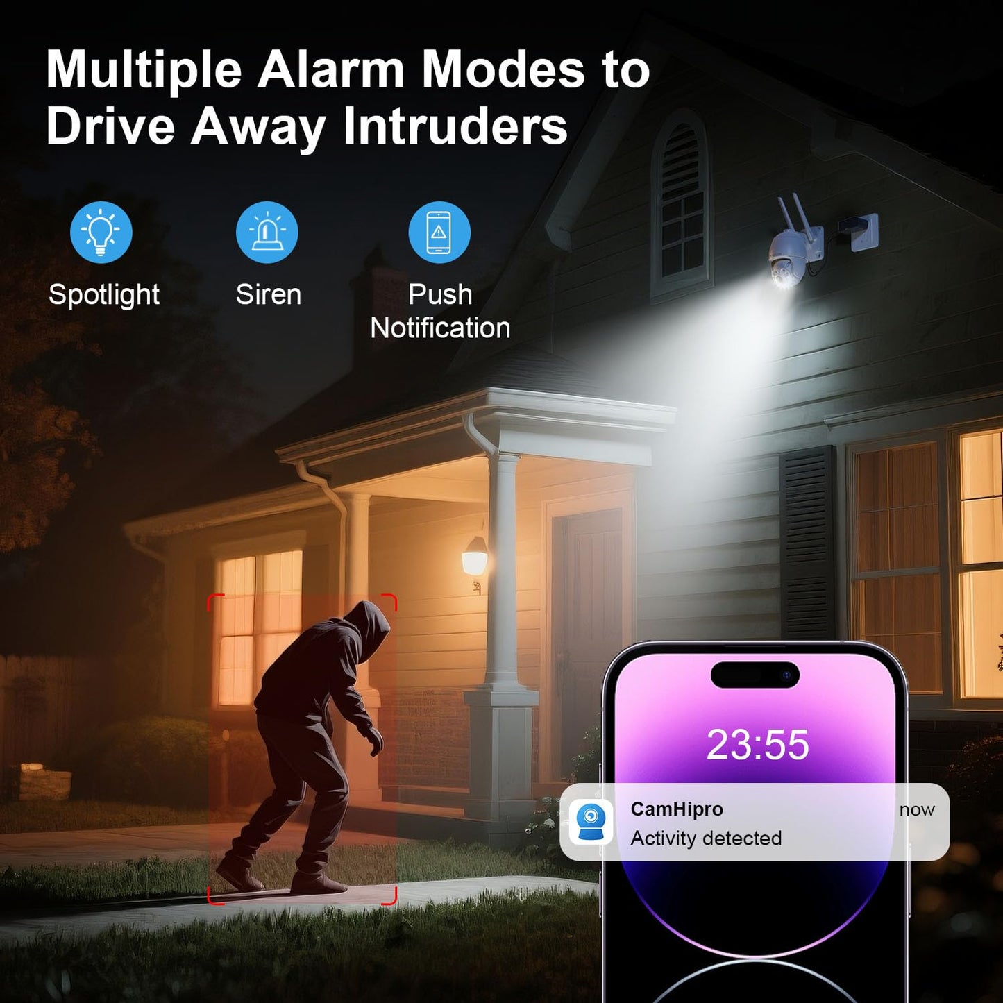 Plug-in Cameras for Home Security 4MP HD, Hosafe WiFi Security Cameras Wireless Outdoor, Outdoor Camera Wireless, Motion Detection, Pan Tilt Auto