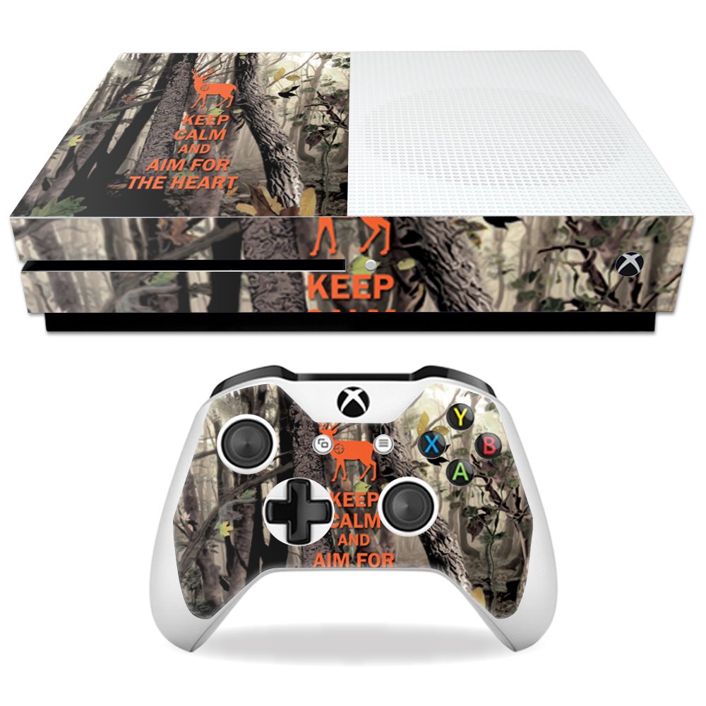 MightySkins Skin Compatible with Microsoft Xbox One S - Deer Hunter | Protective, Durable, and Unique Vinyl Decal wrap Cover | Easy to Apply, Remove