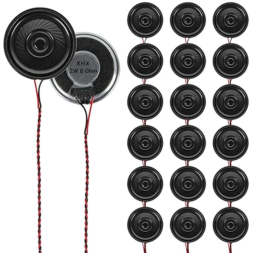 DWEII 20PCS 2W 8 Ohm Speaker Metal Shell Round Internal Speakers 8 Ohm Micro Speakers Loud Micro Speakeres Replacement Mini Multimedia Loudspeaker
