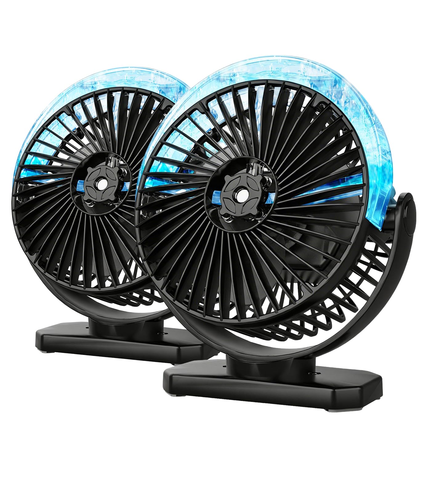 Zivolixd 2-Pack Magnetic Fan for Cruise Ship Cabin, 12000mAh Rechargeable Portable Misting Travel Fan, 80kg Strong Magnet Base & Hook, LED Light