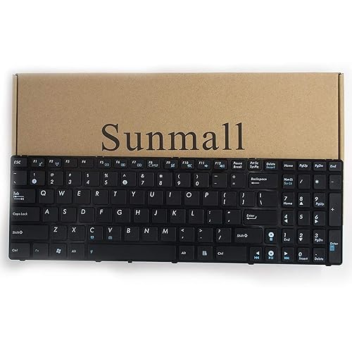 SUNMALL Keyboard Replacement Without Backlit Compatible with A52 F50 X53E A53S K53 K53S K54 G73S X73E Series Laptop Black US Layout