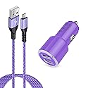 Dual 4.8A Fast Car Charger with Android Micro USB Cable for Samsung Galaxy S7 S6 J8 J7/J7V/Star/Crown/Prime/Refine J3, Note 5 4, Moto E4 E5 G4 G5 G6