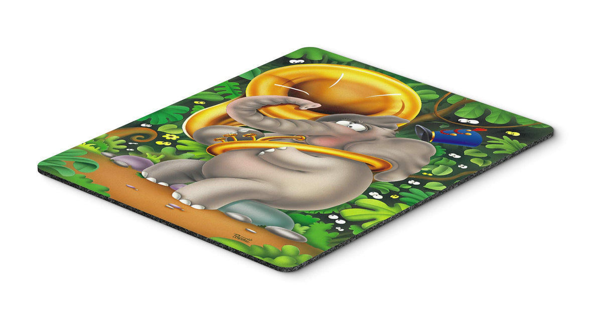 Caroline's Treasures APH0248MP Elephant Playing The Tuba Mouse Pad, Hot Pad or Trivet for Home Office Gaming Working Computers Laptop Mouse
