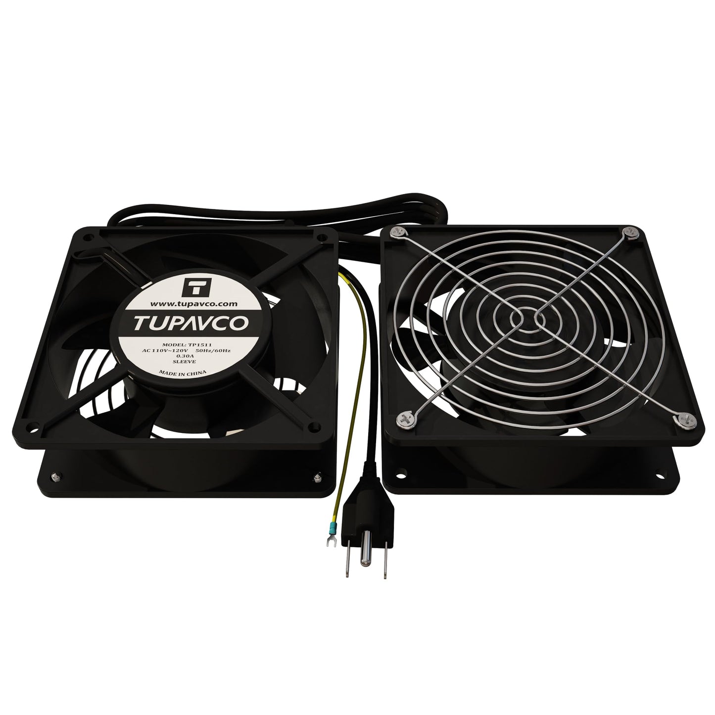 Network Cabinet Fan (2pc Kit) Pair of 120mm 4in Fans 110V AC -Tupavco TP1511