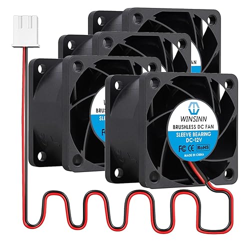 WINSINN DC 40mm Fan 12V 4028 Sleeve Bearing Brushless Cooling 40x28mm 2PIN (Pack of 4Pcs)