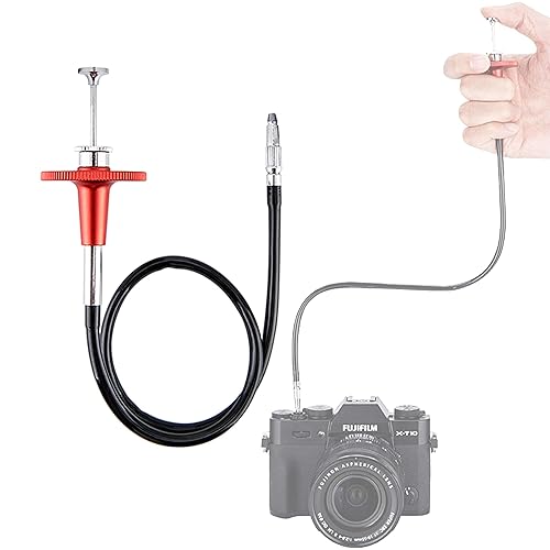 JJC 40cm Red Mechanical Cable Shutter Threaded Release, Bulb-Lock Design for Long Exposure, fits Fuji XT1 XT2 XT3 XT4 X100T Leica M6 M7 M8 Sony RX1