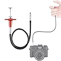JJC 40cm Red Mechanical Cable Shutter Threaded Release, Bulb-Lock Design for Long Exposure, fits Fuji XT1 XT2 XT3 XT4 X100T Leica M6 M7 M8 Sony RX1