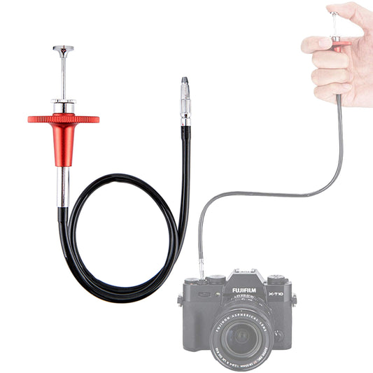 JJC 40cm Red Mechanical Cable Shutter Threaded Release, Bulb-Lock Design for Long Exposure, fits Fuji XT1 XT2 XT3 XT4 X100T Leica M6 M7 M8 Sony RX1