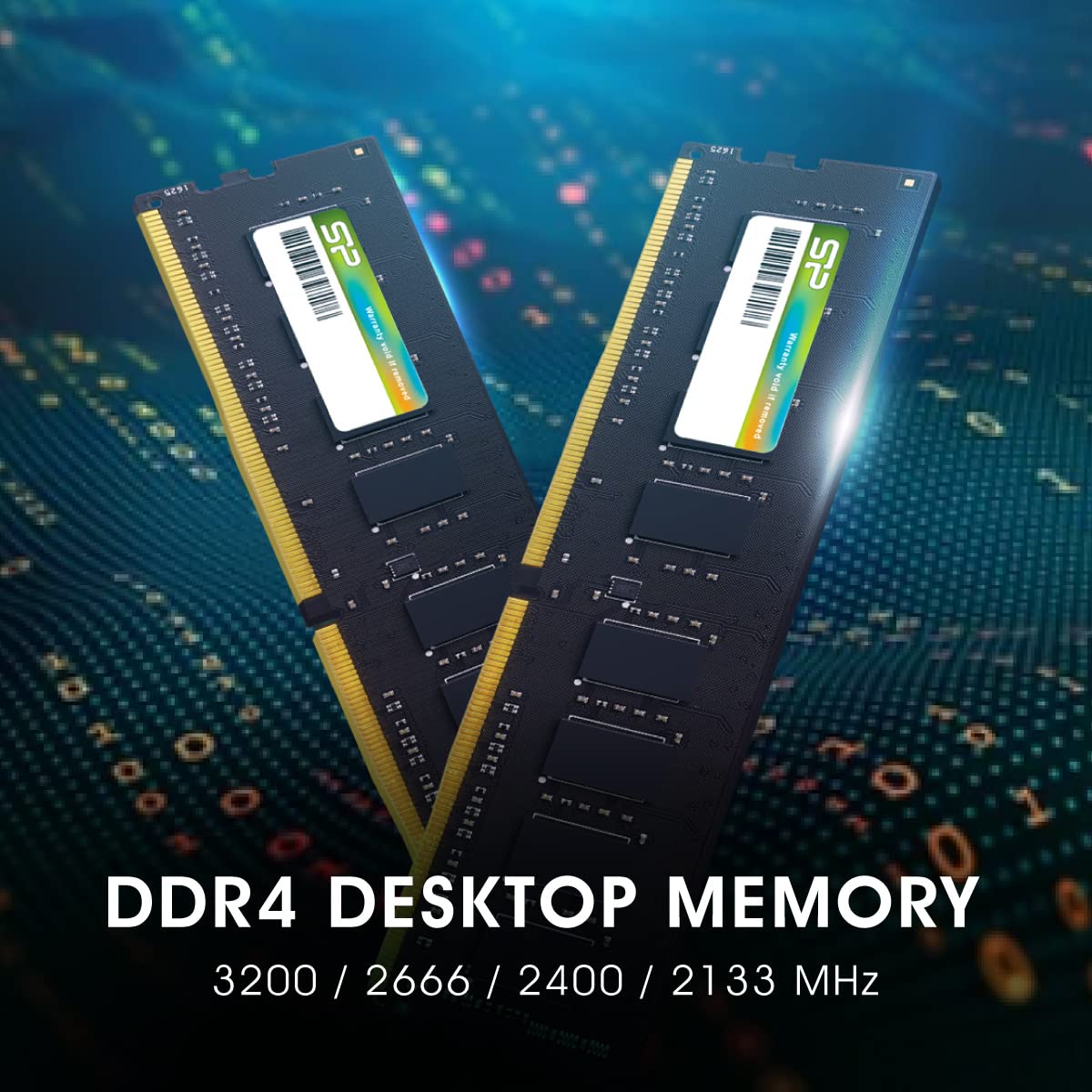 Silicon Power DDR4 32GB (2x16GB) 3200MHz (PC4-25600) CL22 UDIMM 288-Pin Desktop Computer Memory