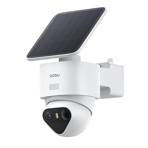 aosu T2 Ultra 4K Security Cameras Wireless Outdoor, TrueColor Night Vision, AI Triple Detection, 360° Auto Tracking, Solar Powered WiFi Camera