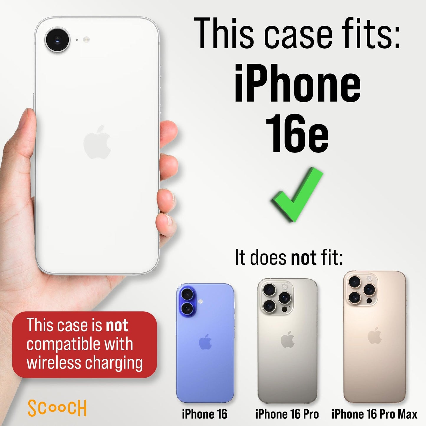 Scooch for iPhone 17e/16e Case with Card Holder, Moneymate [Defender Bundle] with 2 Screen Protectors, Camera Protector, Wingmount, Mounting Card
