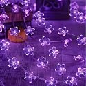 Decorative Connectable 33ft Purple Flower String Lights with 100 LEDs, Memory Function & 8 Modes. Perfect for Bedroom, Christmas, Weddings