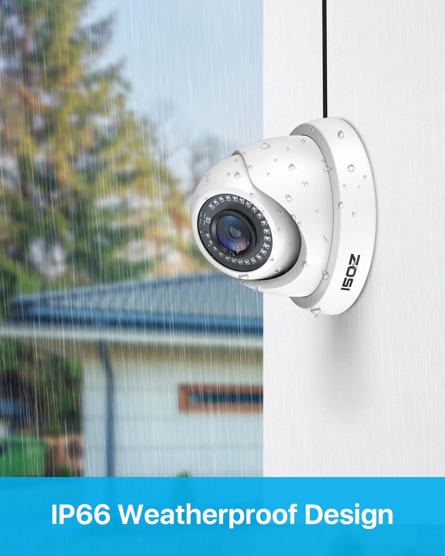 ZOSI 4Pack 2MP 1080P HD Security Cameras, 80ft Night Vision, IP66 Weatherproof, Indoor Outdoor Home CCTV Dome Camera for 1080P/5MP/4K HD-TVI Analog