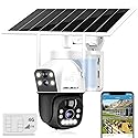 GENBOLT 3G/4G LTE Cellular Solar Security Camera Outdoor Wireless, 8W 15600mAh Battery Operated Surveillance IP Camera No WiFi, Dual Lens Spotlight