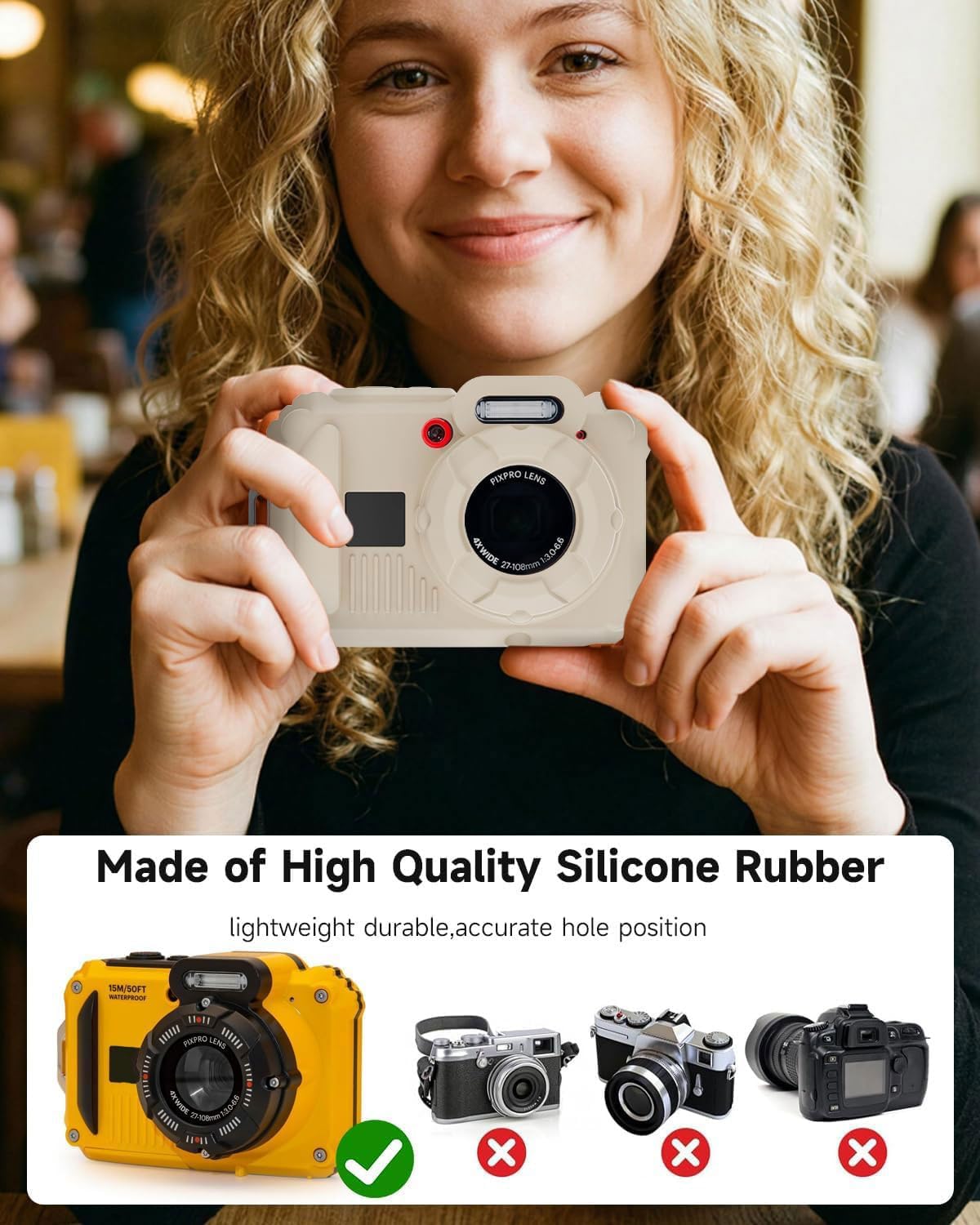 TUOOUT Silicone Protective case for Kodak Pixpro wpz2 Digital Cameras, with Screen Protector and Lanyard, for Kodak Pixpro wpz2 Accessories