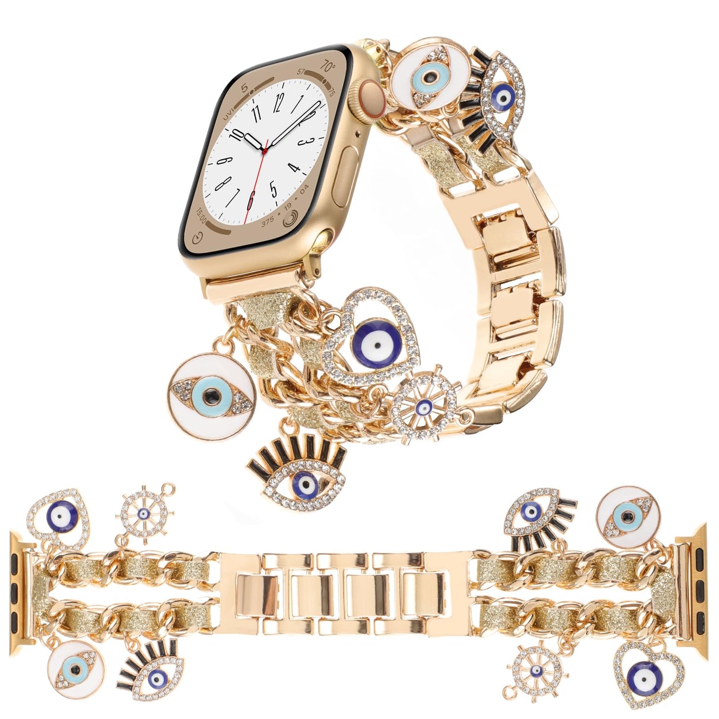 REALSIGN Women's Zinc Watch Band, Compatible with Apple Watch 38mm-41mm, Gold, Adjustable