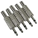 E-outstanding 3.5mm Mono Plug 5PCS 1/8 Inch TS Mono Mini Stereo Metal Male Jack Adaptor Connector