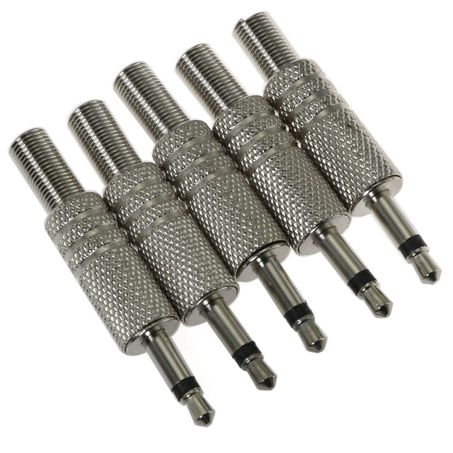 E-outstanding 3.5mm Mono Plug 5PCS 1/8 Inch TS Mono Mini Stereo Metal Male Jack Adaptor Connector