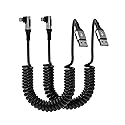 90 Degree Coiled Lightning Cable, 2 Pack iPhone Charger Cable for Apple Carplay [MFi Certified], USB Fast Charging Coiled Lightning Cable Right Angle…