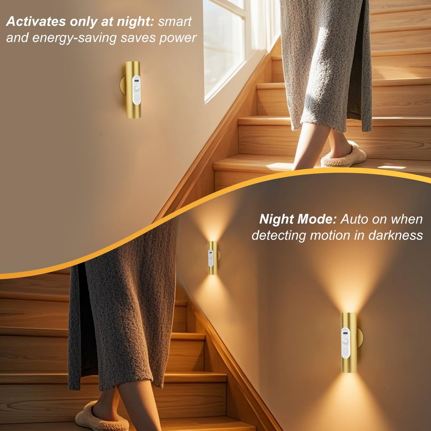 Battery Operated Wall Sconce Set of 2, Magnetic Stick on Wall Lights Motion Sensor Night Lights Indoor with Remote Control, Rechargeable Wireless Up