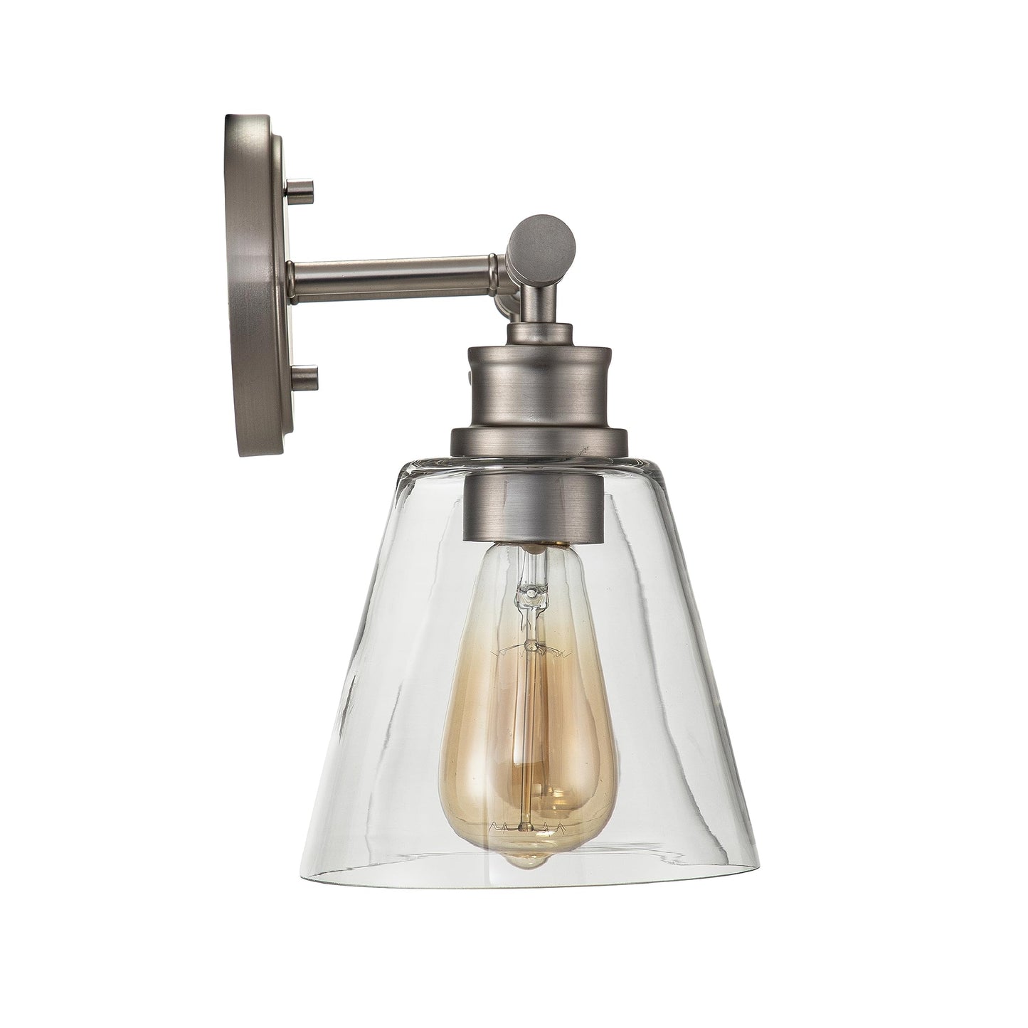 Aspen Creative 62340-09-3, Three-Light Metal Bathroom Vanity Wall Light Fixture, 23-3/4" Wide, Transitional Design in Brushed Nickel