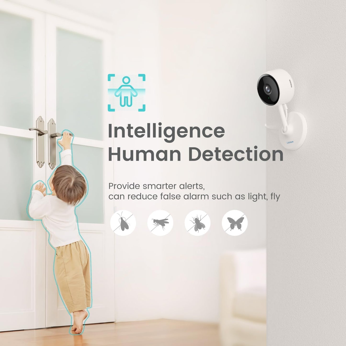 litokam Indoor Cameras for Home Security with Night Vision, Pet Camera with Phone App, WiFi Home Security Camara, Baby Monitor Work with Alexa, Motion