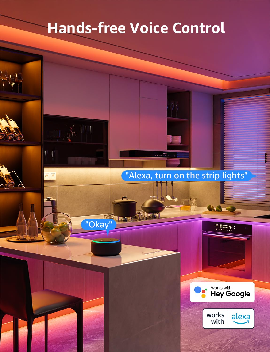 Lepro SE1 AI Smart LED Strip Lights - 65.6ft RGB Color Changing Light Strips with APP Control, AI Generated Lighting, Music Sync, 2.4GHz Wi-Fi