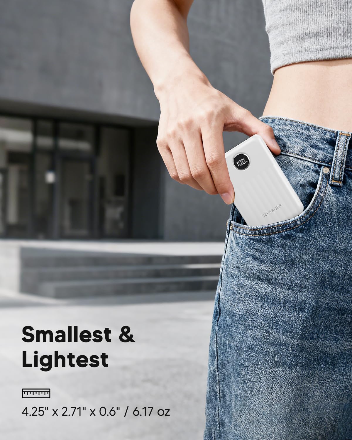 Szfakuer Portable Charger,Ultra Slim 10000mAh 22.5W Power Bank,USB C in/Output Fast Charging Mini Battery Pack Compatible with iPhone 17 16 15 14