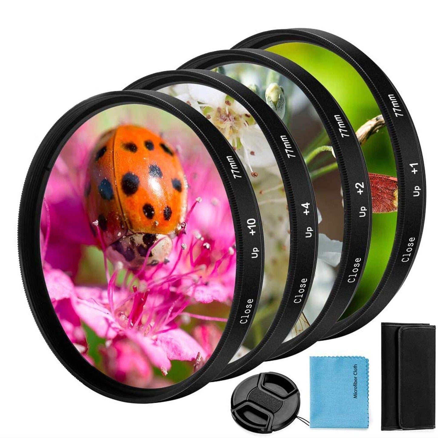 67mm Close-up Filter Kit 4 Pieces(+1,+2,+4,+10) Macro Filter Accessory Close-up Lens Filter Kit Set with Lens Filter Pouch for Canon Nikon Sony Pentax