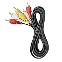 Newhouse Hardware 6ft 3-RCA Male-to-Male Cable RCA6-01, Male-to-Male Extension Cord AV Cable is Compatible with HDTV, DVD, VHS, VCR, Video Converter